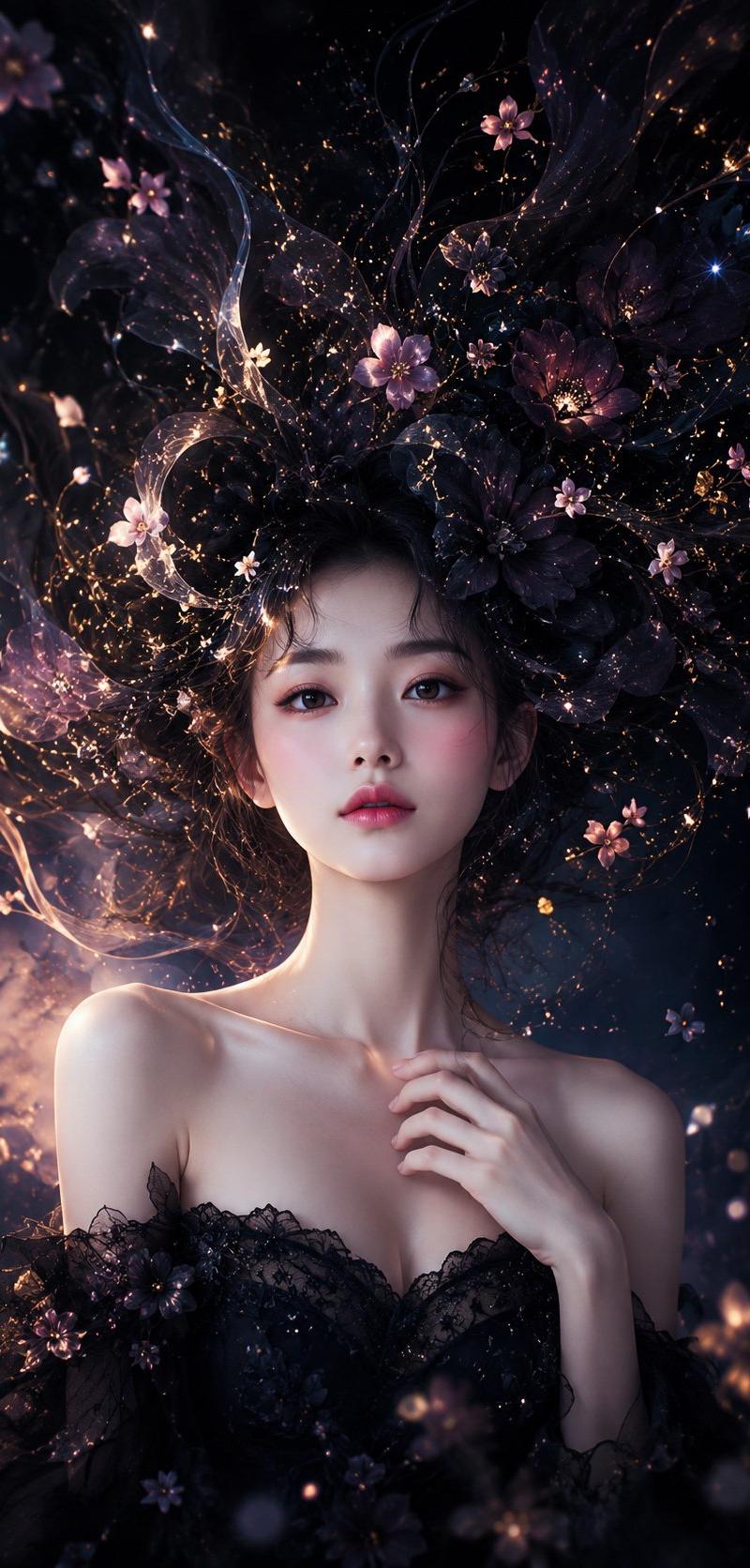 天界花卉奇幻肖像