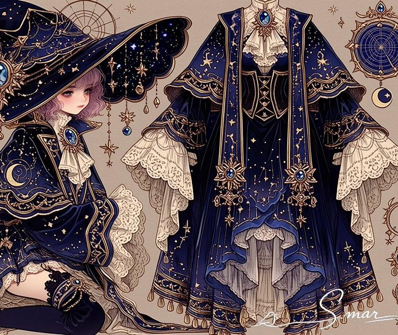 星辰女巫服装设计图