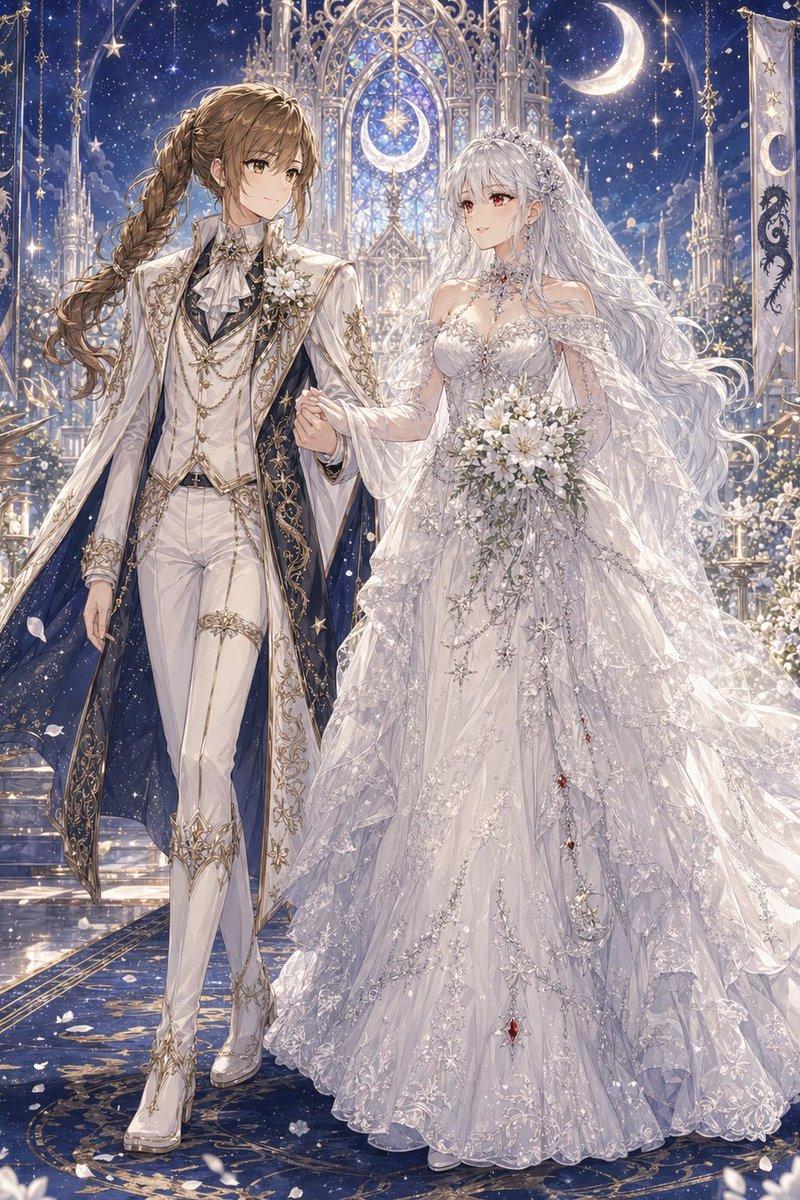 月光大教堂中的星辰百合婚礼