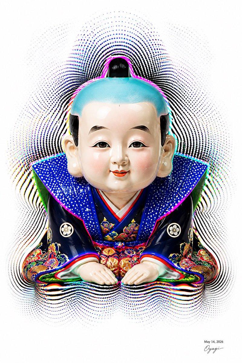 经过审查的福助人偶半色调艺术