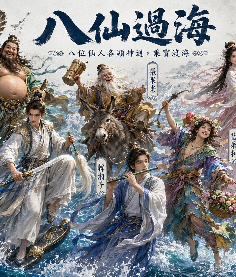 混合 CGI 水墨中国风插画
