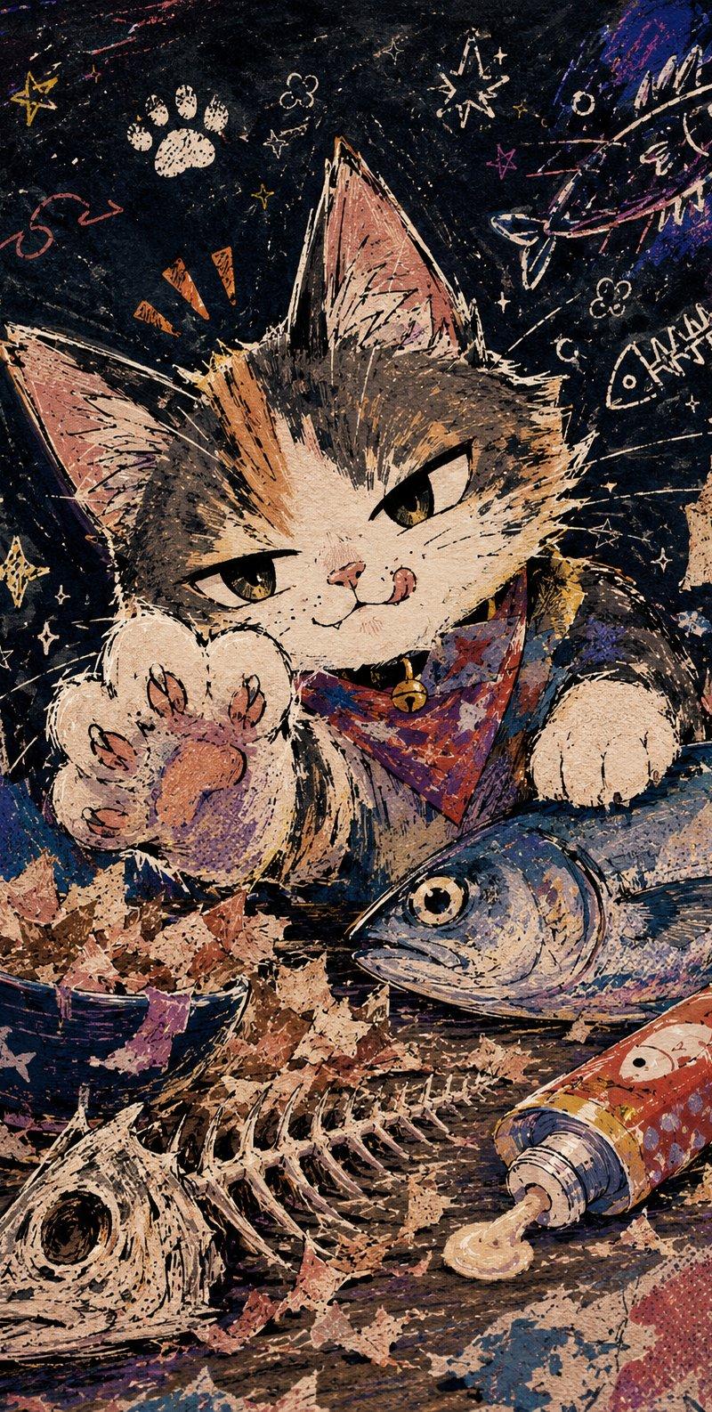 黑板风猫咪鱼宴