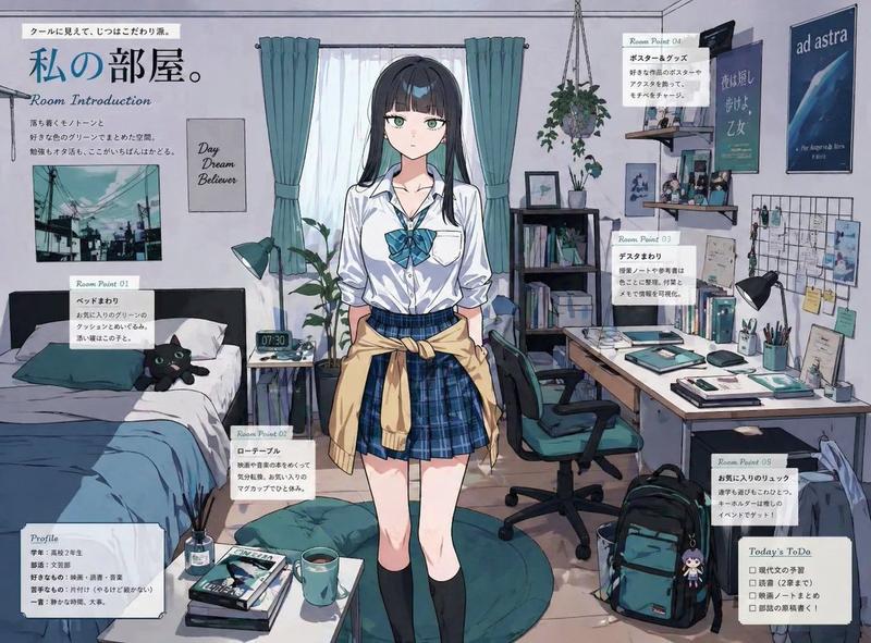 角色房间可视化提示词