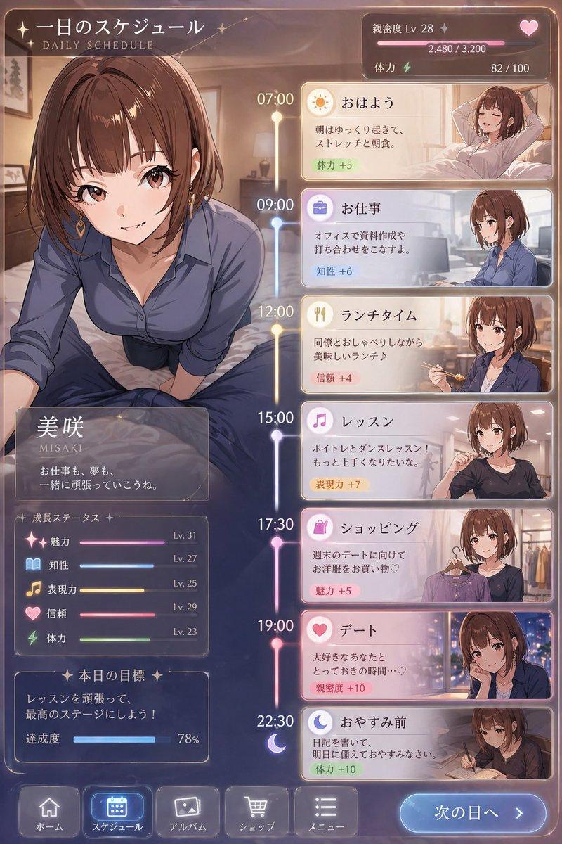 角色日程 UI 设计