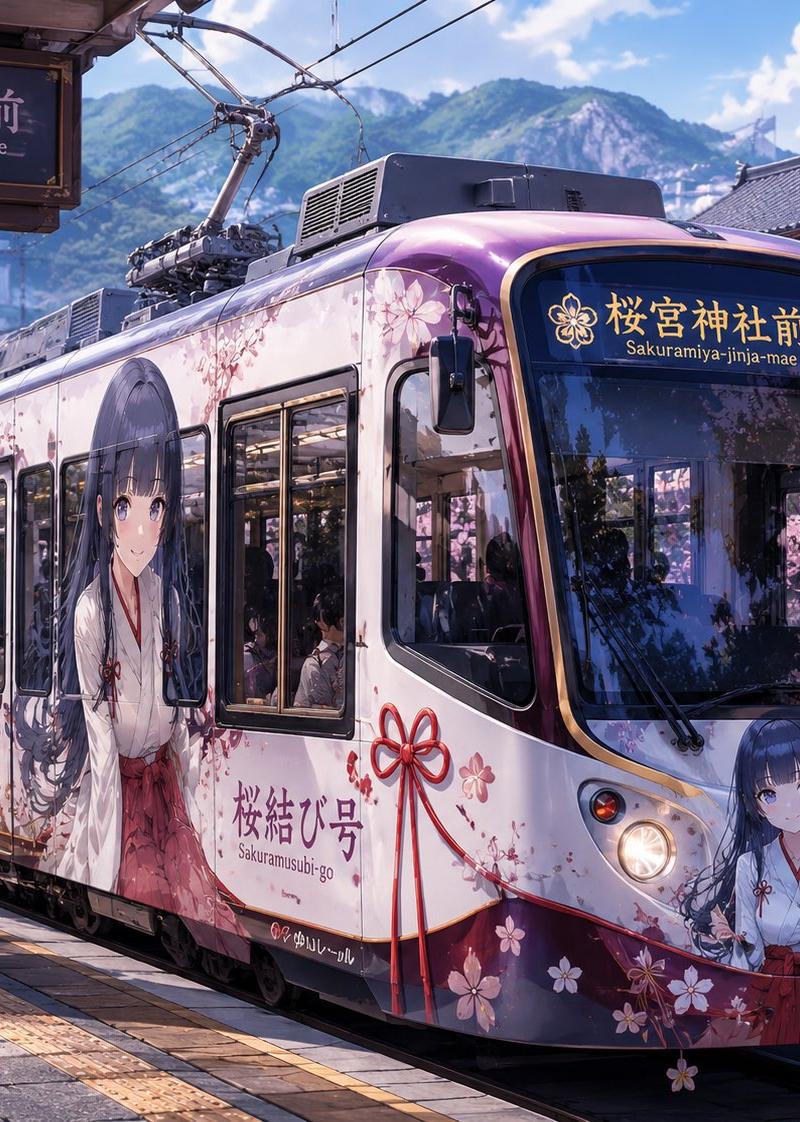 角色主题涂装有轨电车摄影