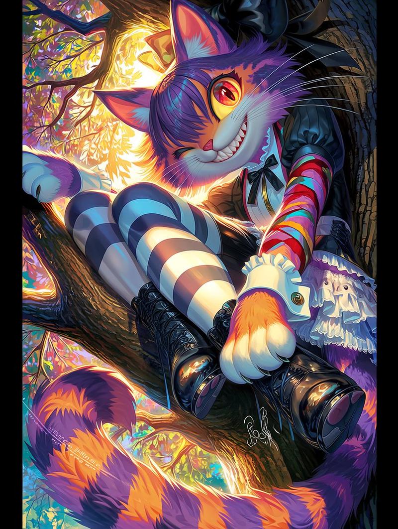 暗黑波普风柴郡猫少女