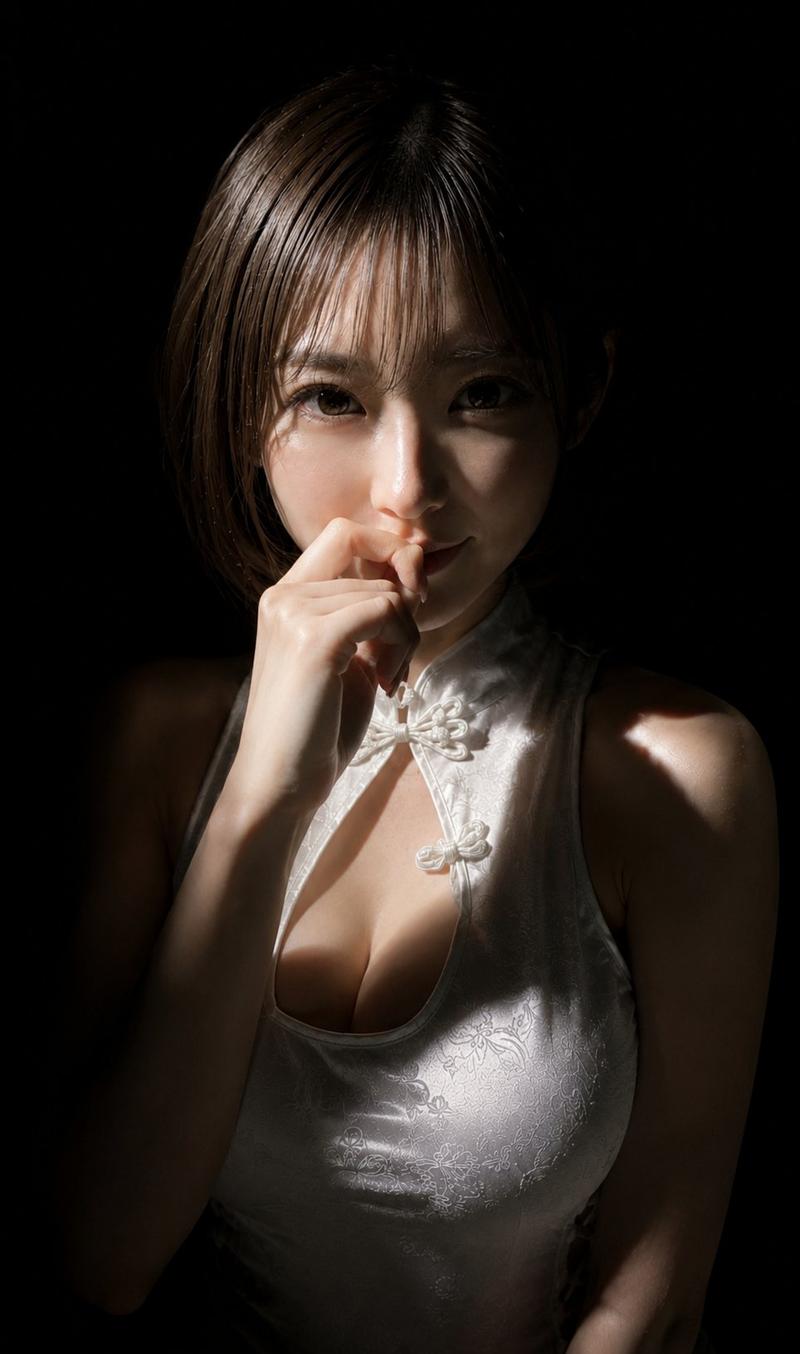 低调聚光灯旗袍人像