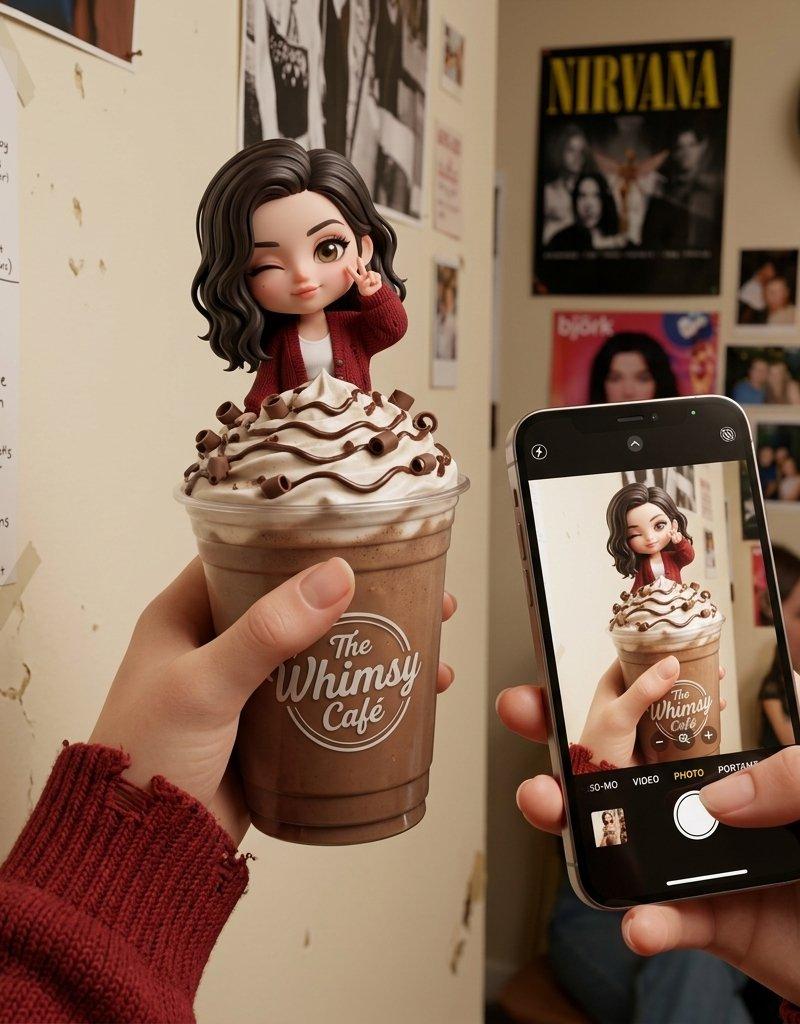 Whimsical Chibi Mocha Frappe Cup