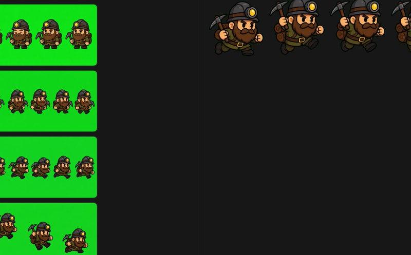 Chibi Miner Game Sprite Sheet