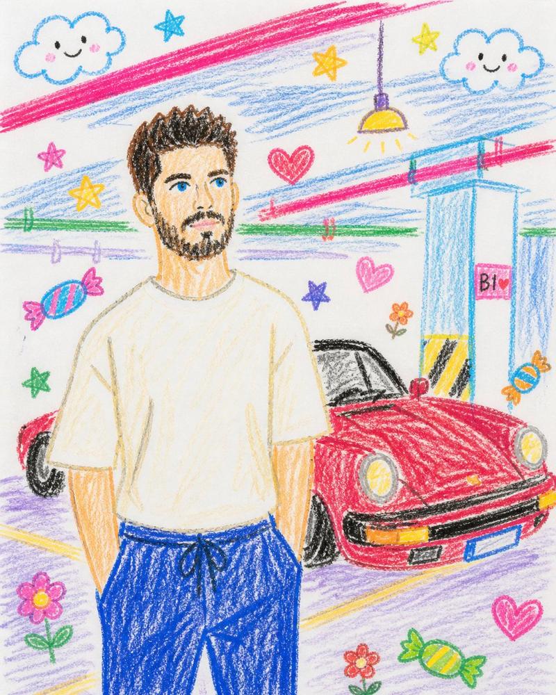 Childlike Crayon Drawing Re-creation