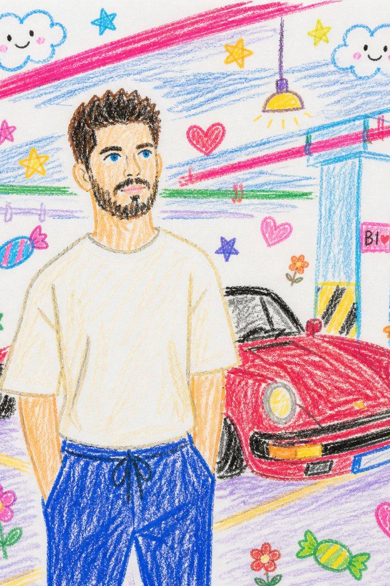 Childlike Crayon Drawing Re-creation