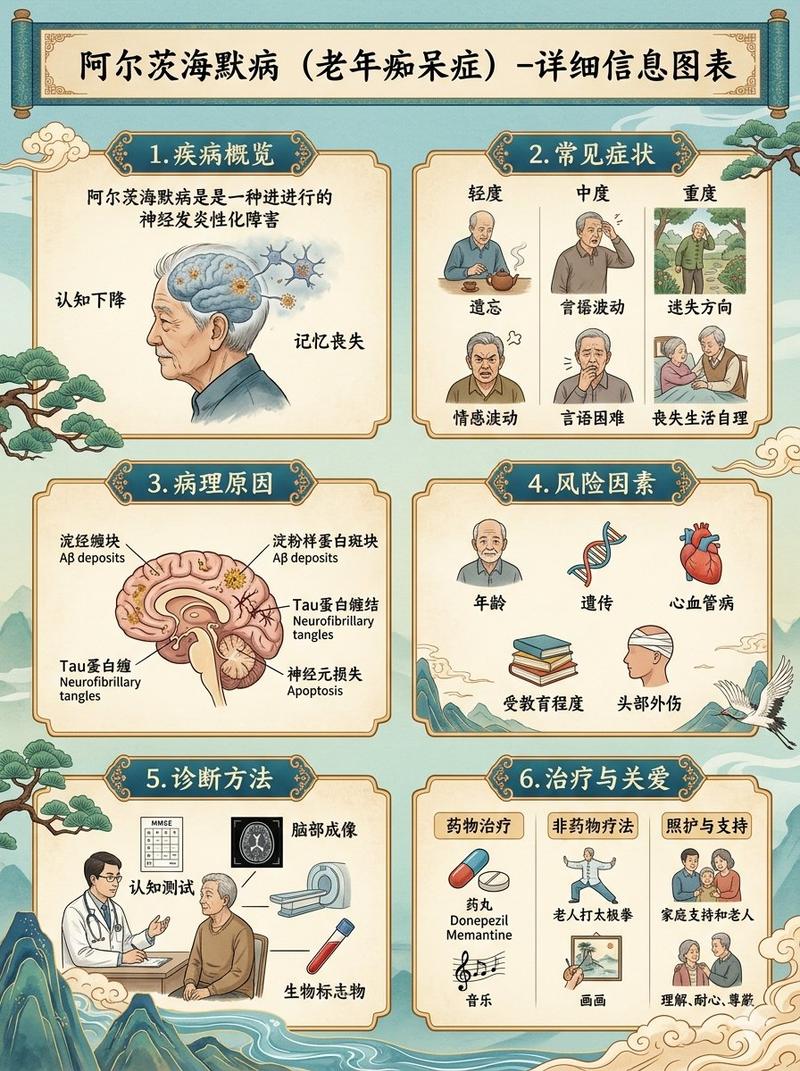 中文版阿尔茨海默病科普信息图海报