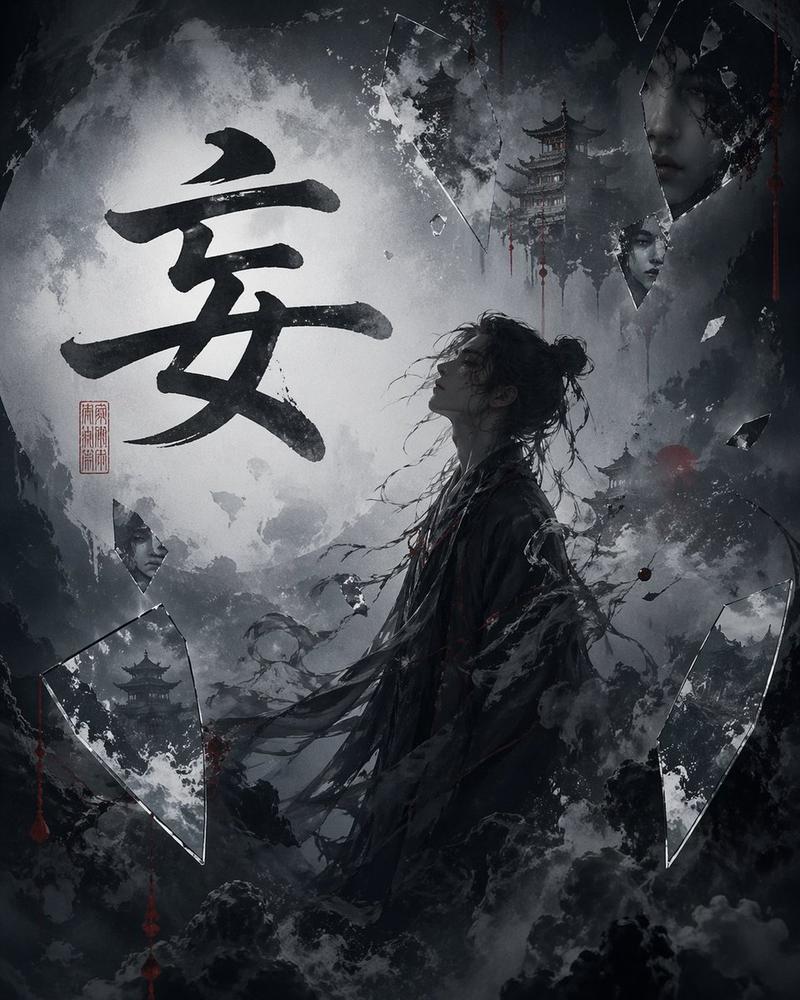 中式书法暗黑奇幻海报