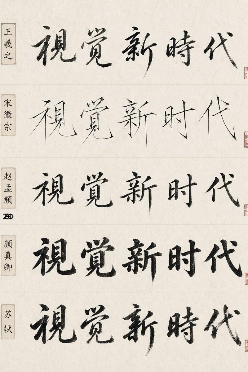 中国书法风格对比表