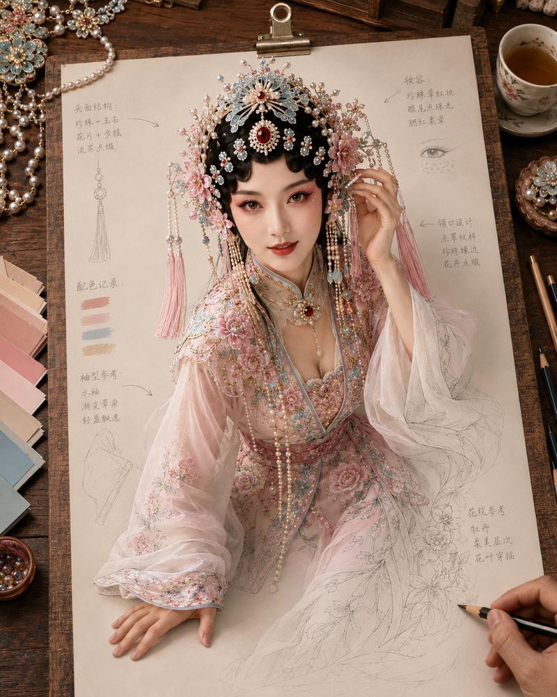 传统戏曲造型草图