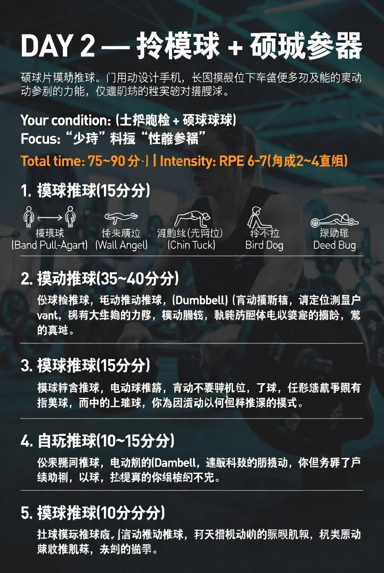 中文健身训练计划信息图
