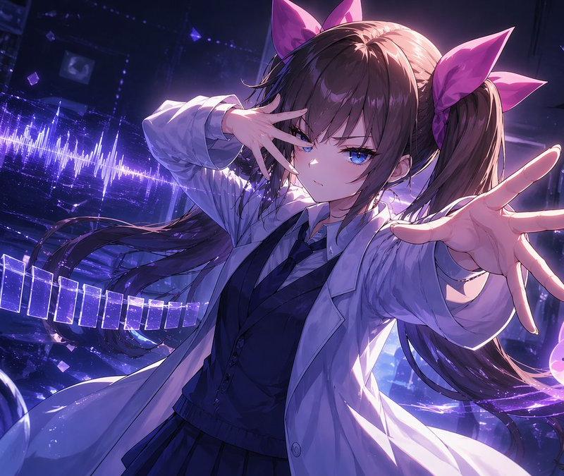 霓虹实验室中的中二病动漫少女