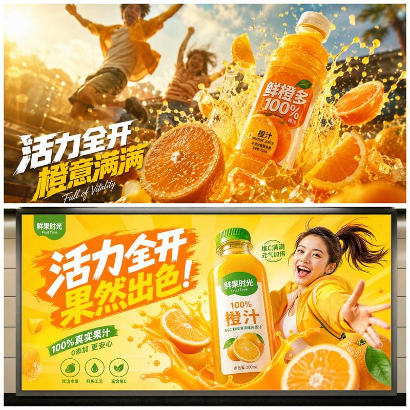 电影级果汁广告风格