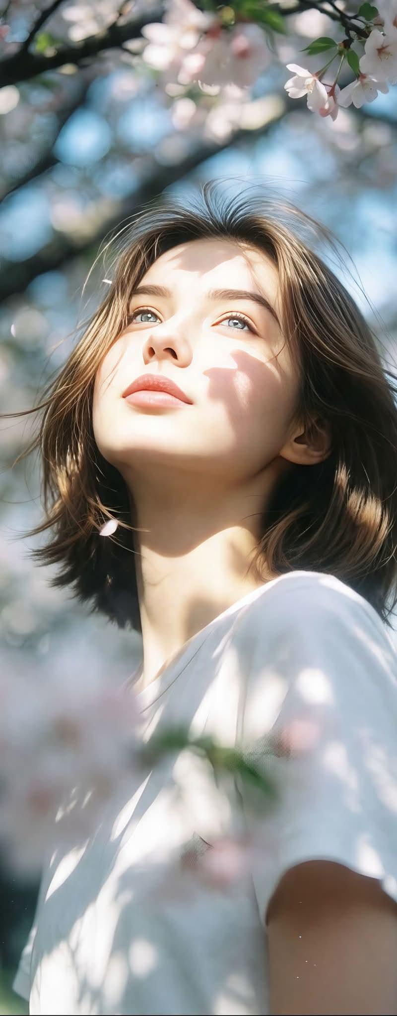 电影感樱花人像
