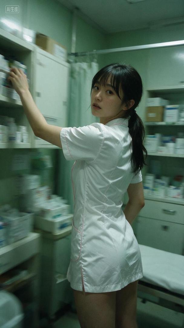 医疗储藏室里的电影感护士