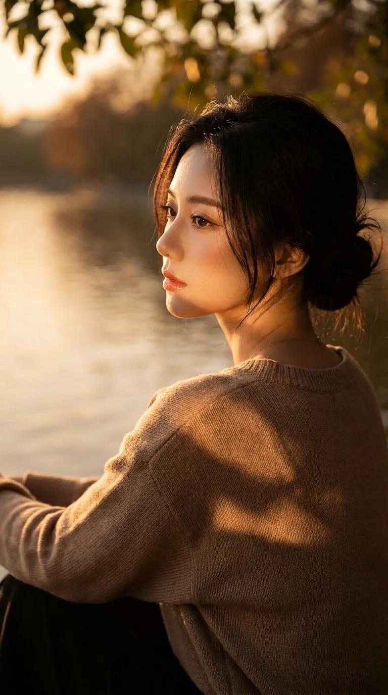 电影感湖畔肖像