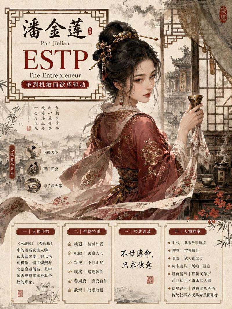 古典人物 MBTI 信息图海报
