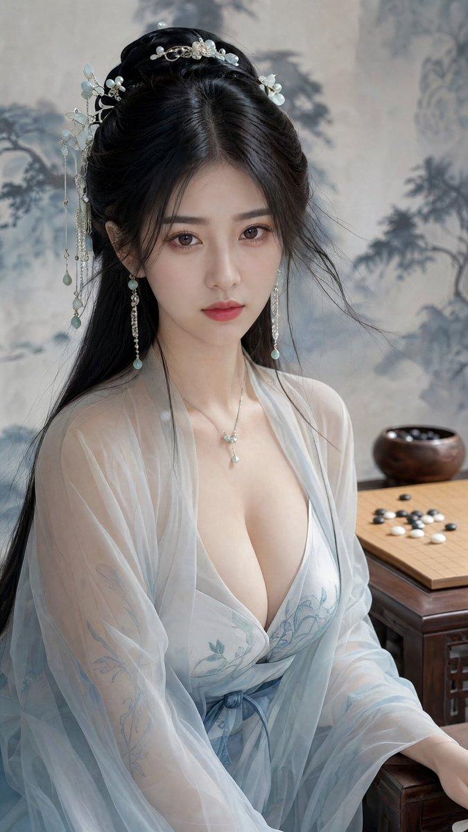 古典中国风围棋肖像