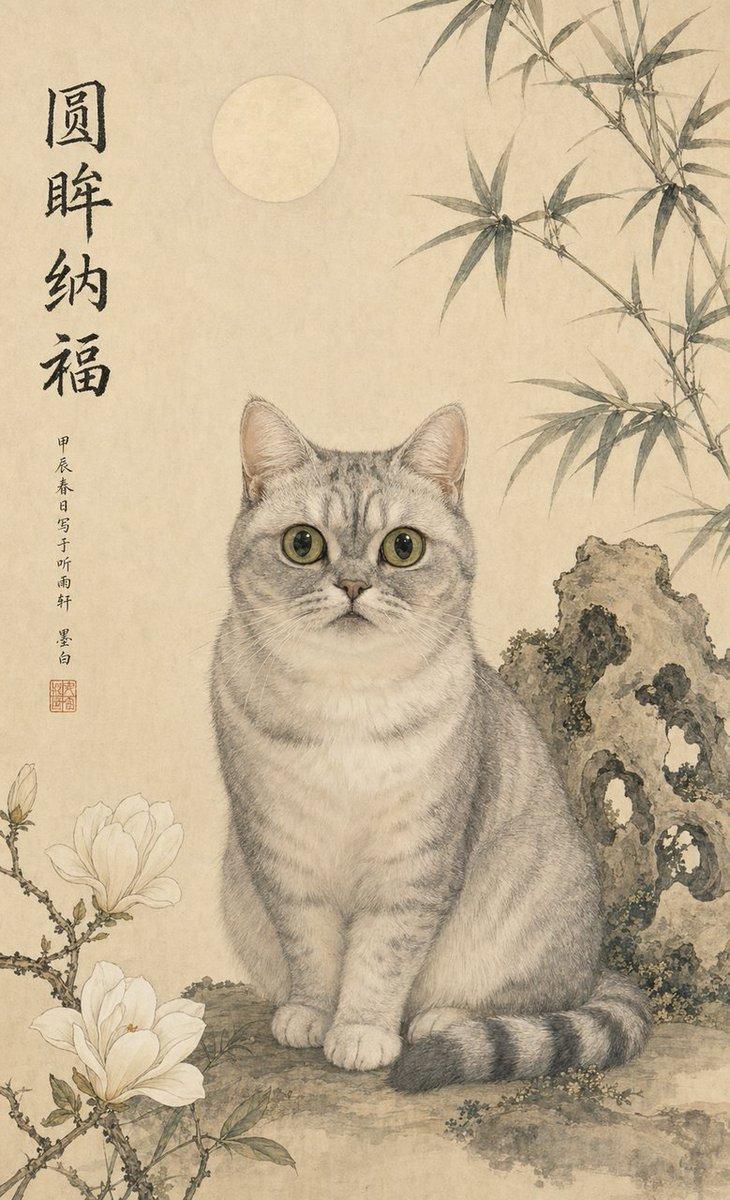 古典中国风宠物肖像