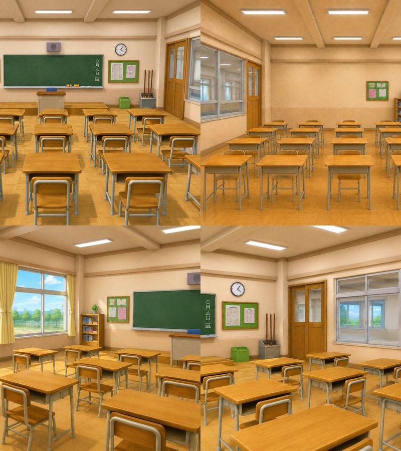 教室室内四向视图
