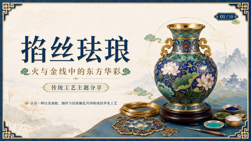 景泰蓝工艺 PPT 封面