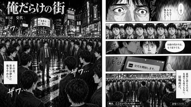 双页心理惊悚漫画分镜