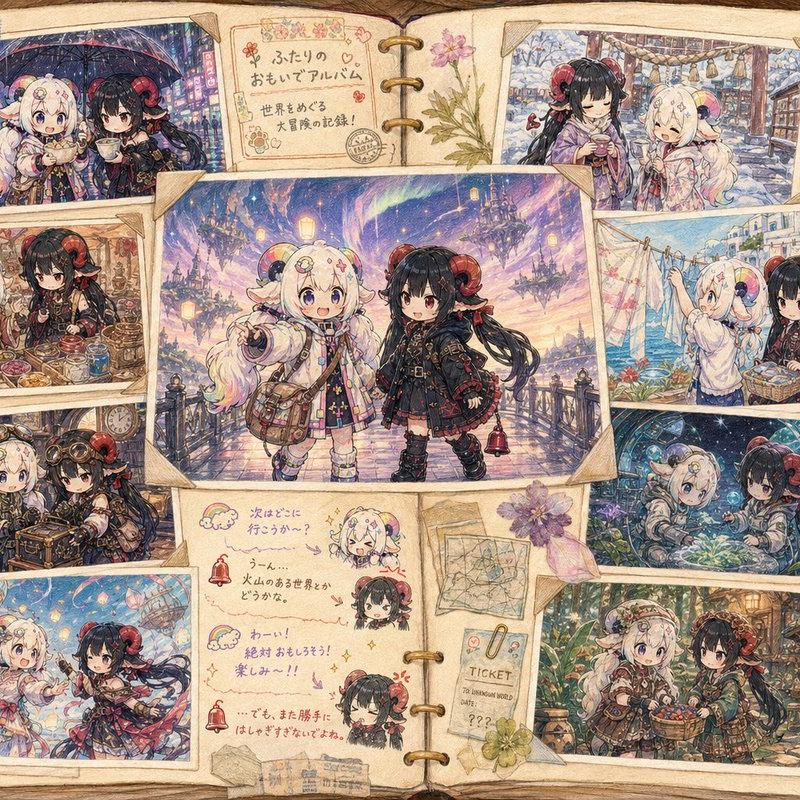 角色记忆相册插画