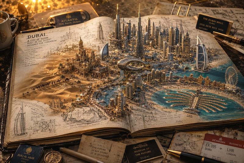3D 笔记本环球旅行海报