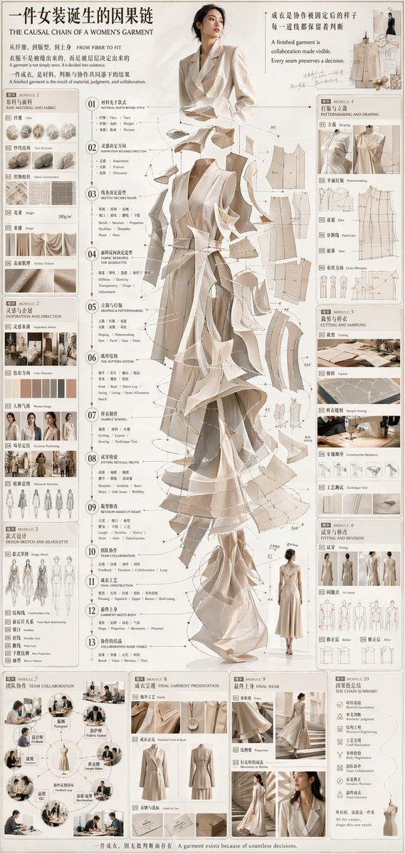 高级定制服装工艺信息图