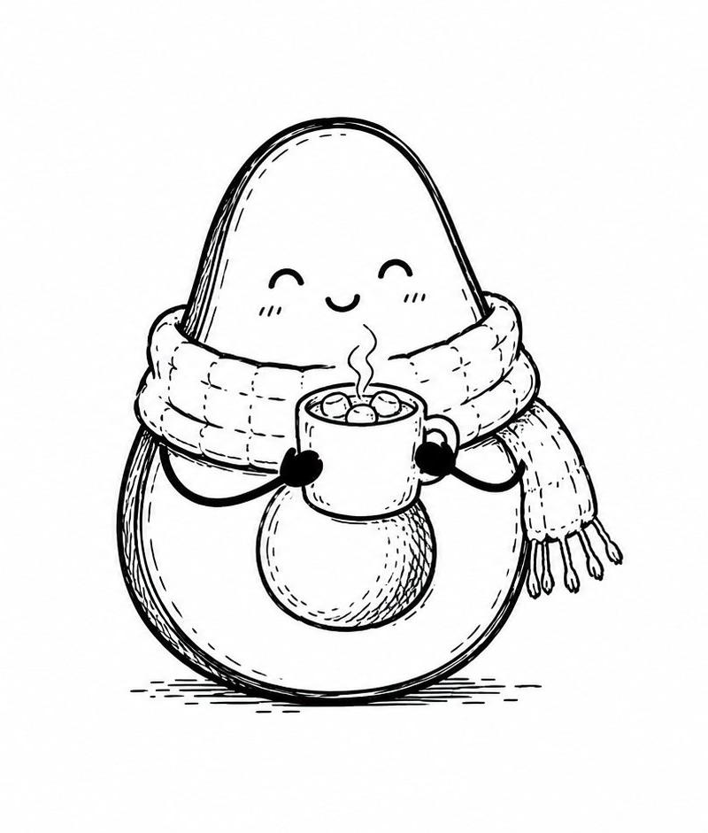 温馨牛油果热可可涂鸦