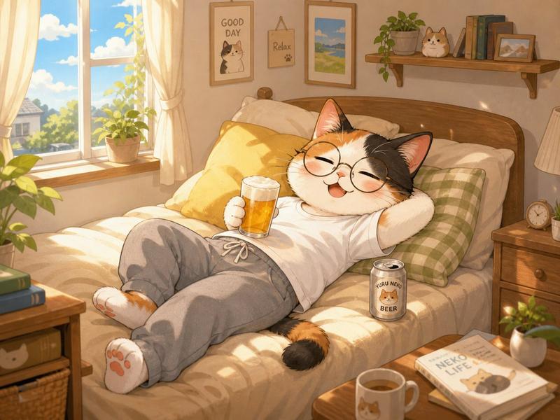 温馨猫咪假日卧室