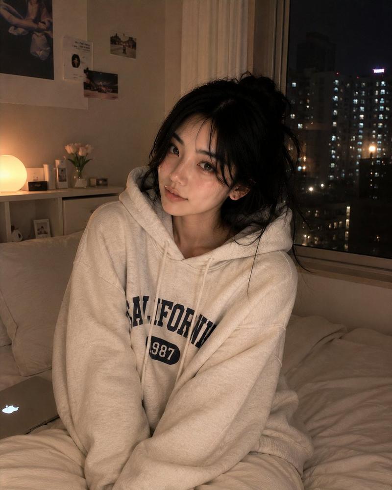 温馨韩式卧室人像