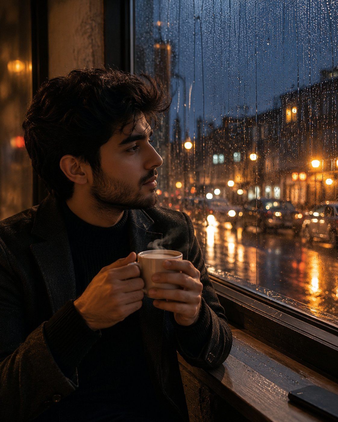 Tea and Rain Mood Portrait