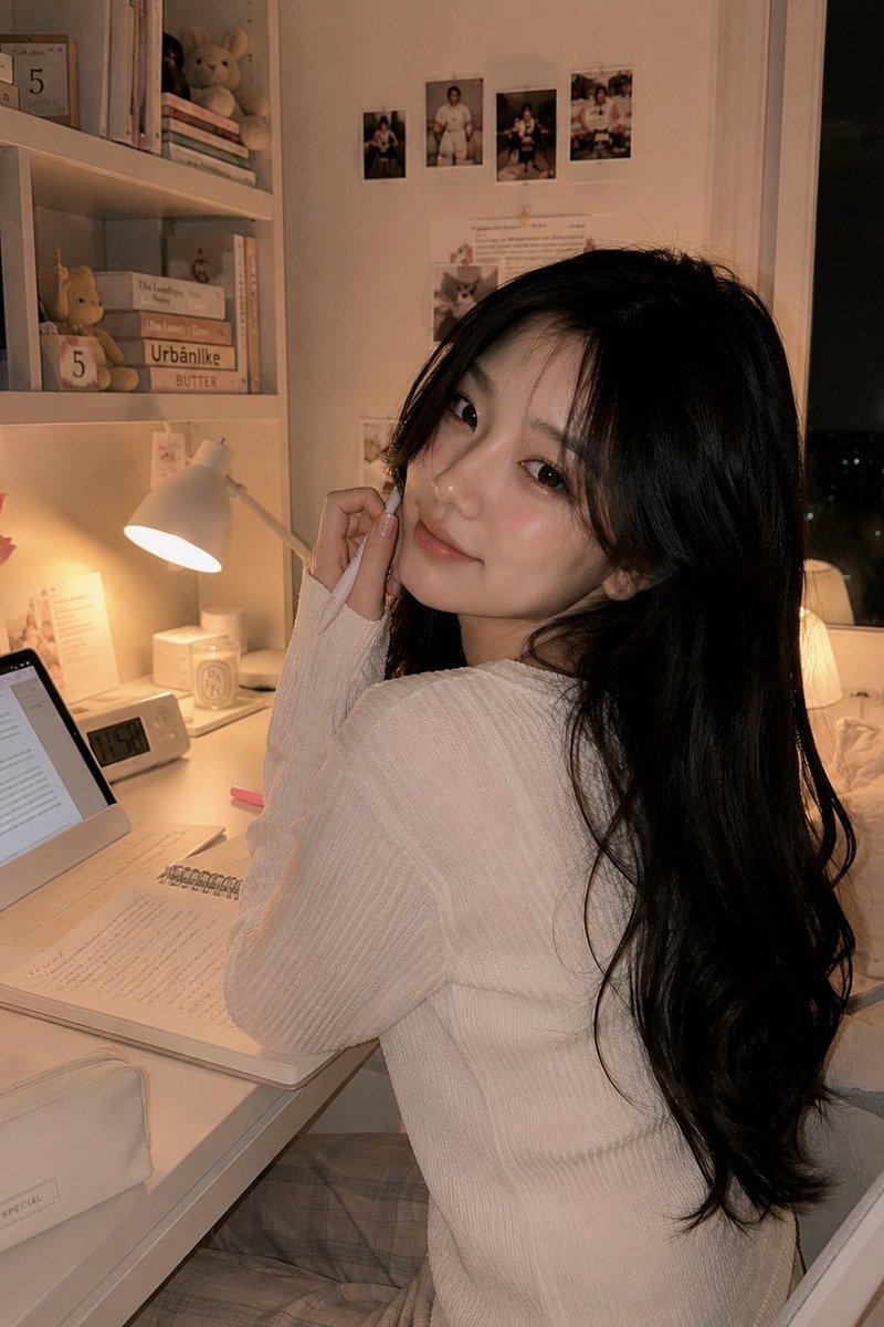 温馨书房夜间肖像