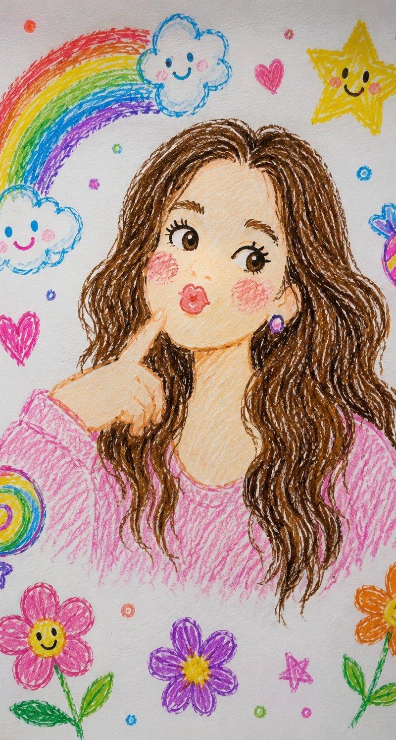 蜡笔画转写实照片