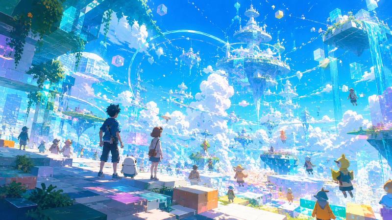 水晶天空之城动漫景观
