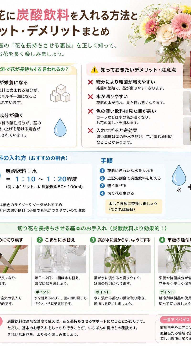 日式鲜花碳酸饮料保鲜信息图