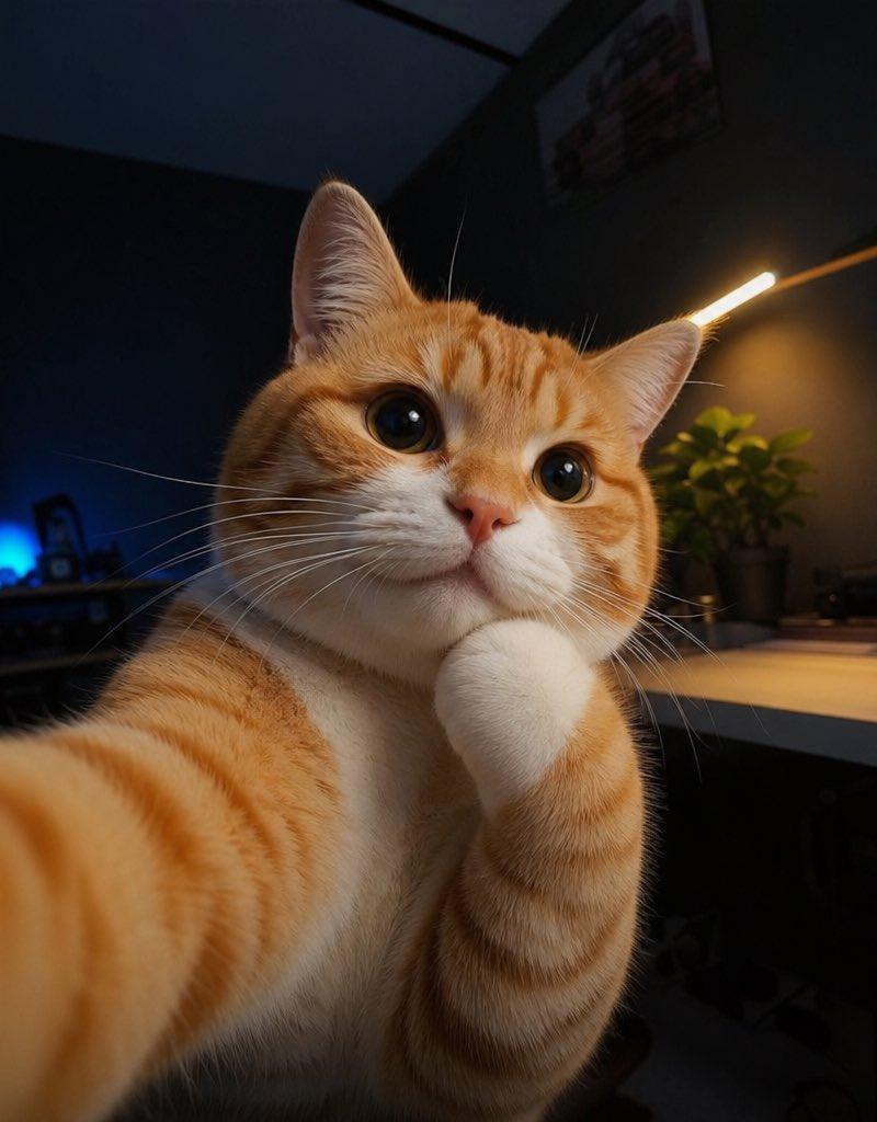 可爱的猫咪自拍
