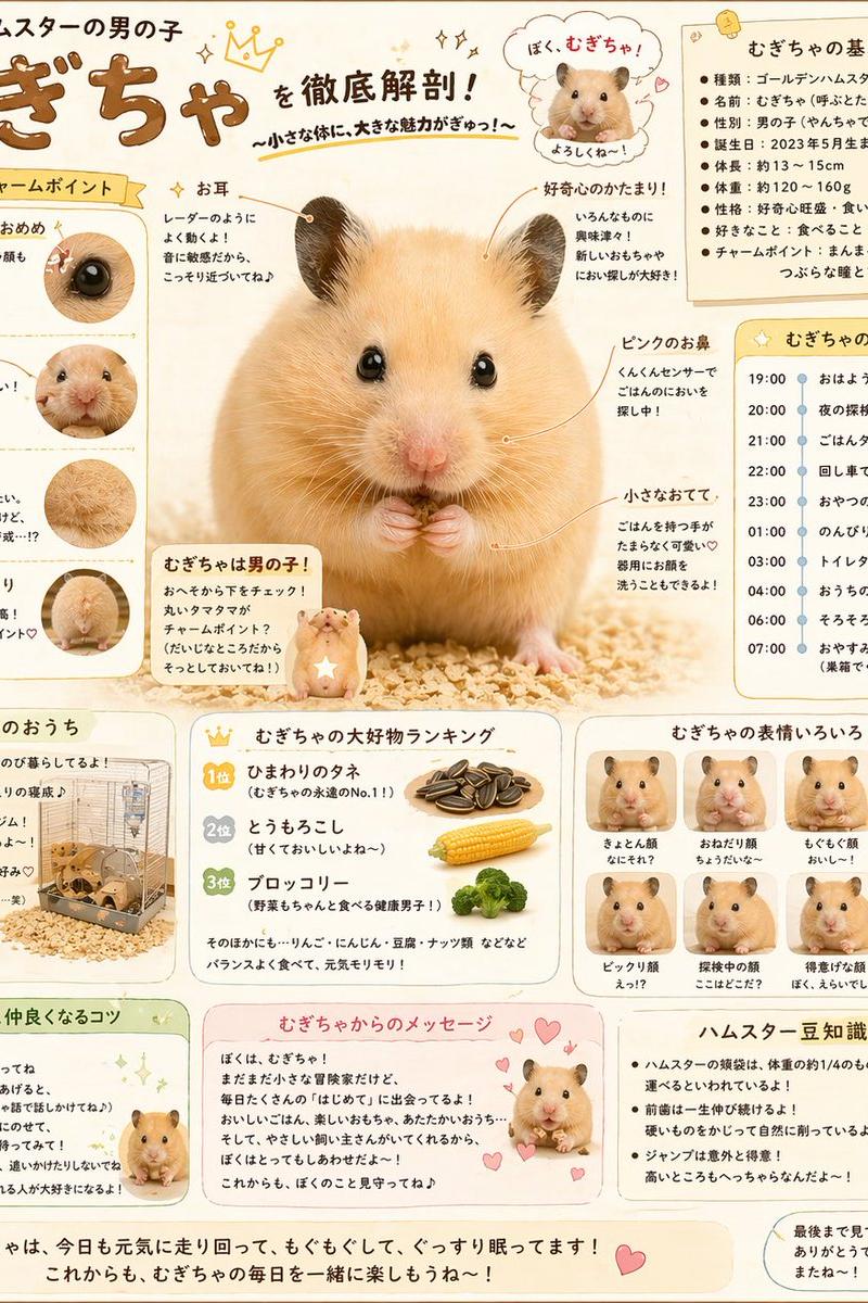 可爱日系仓鼠信息图
