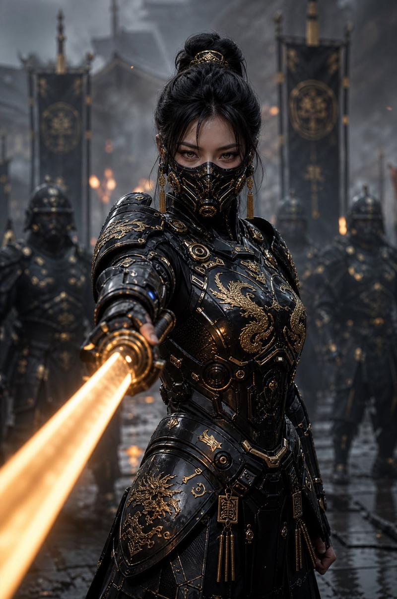 赛博武士女皇肖像