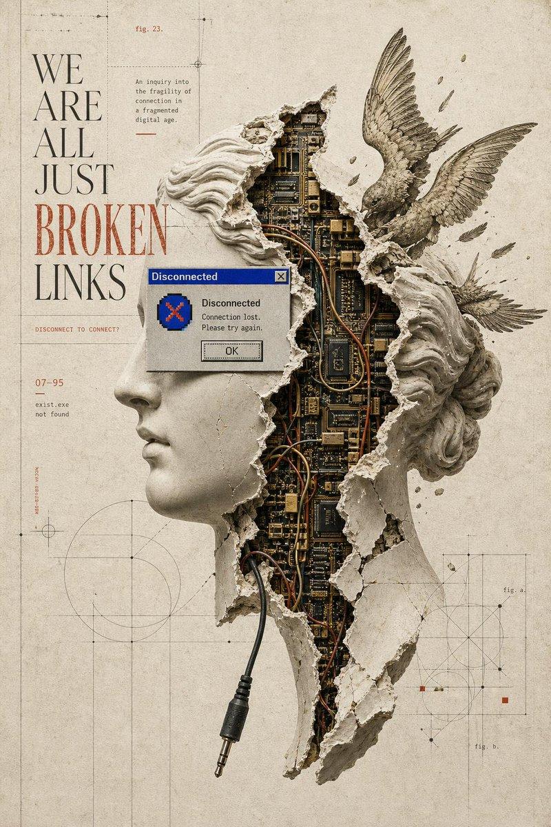Broken Links 赛博朋克风格半身像海报