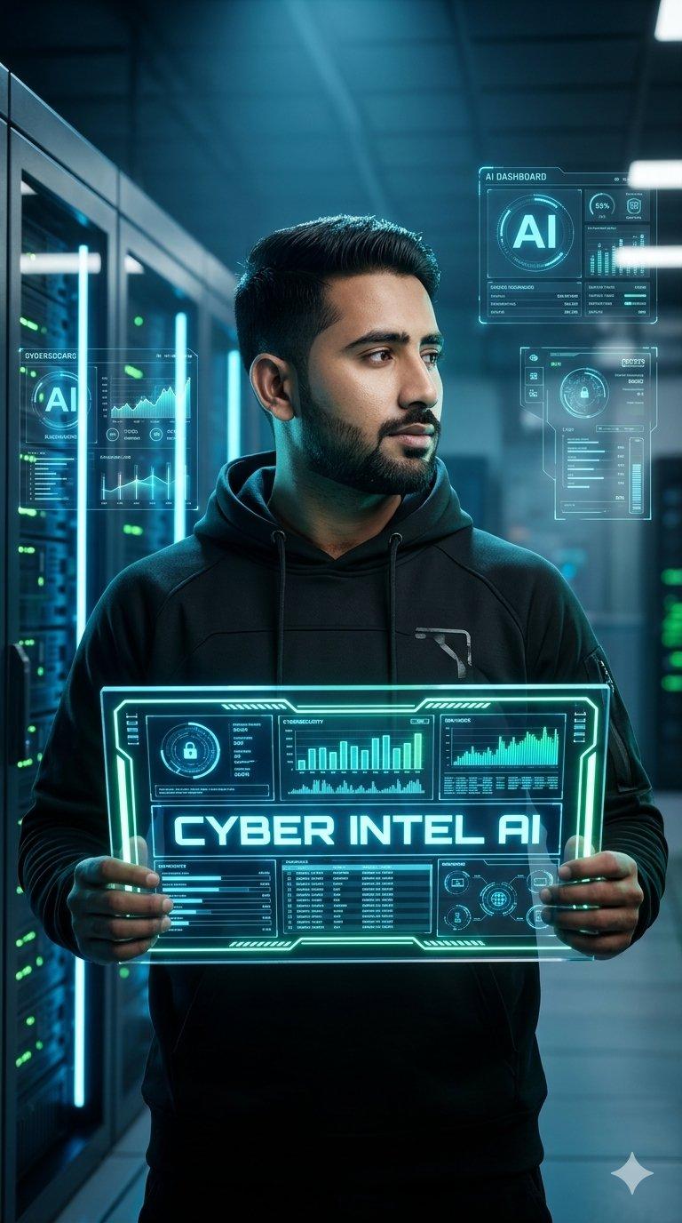 赛博朋克 AI 创业者肖像
