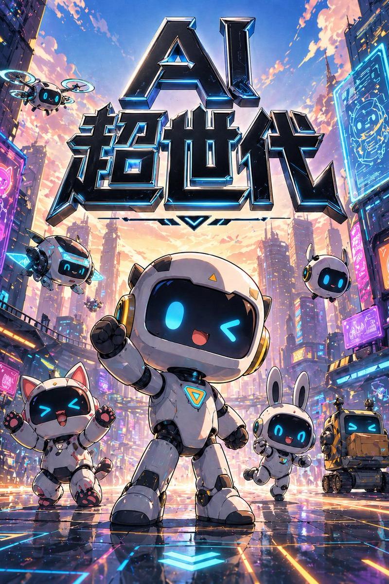 赛博朋克 AI 字体海报