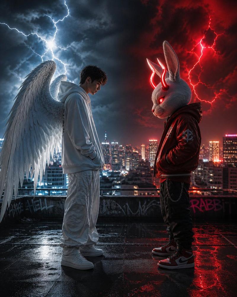 赛博朋克天使与恶魔对决