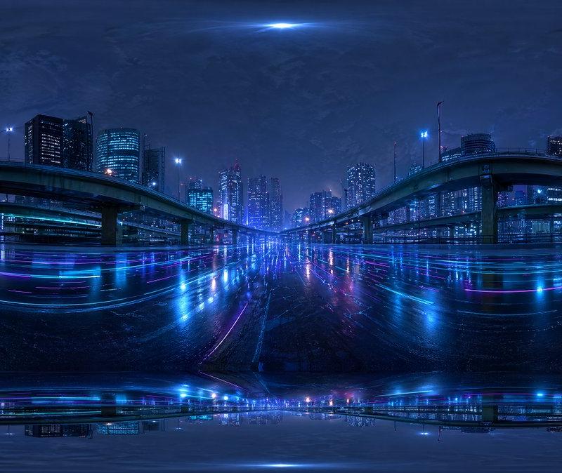 赛博朋克城市高速公路 HDRI